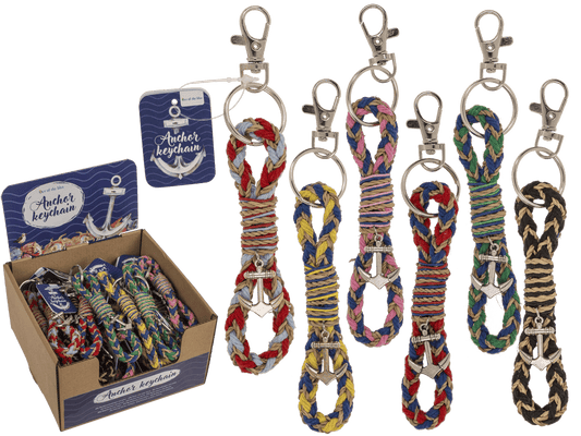 Metal key chain, anchor, 11 cm,