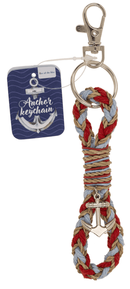Metal key chain, anchor, 11 cm,