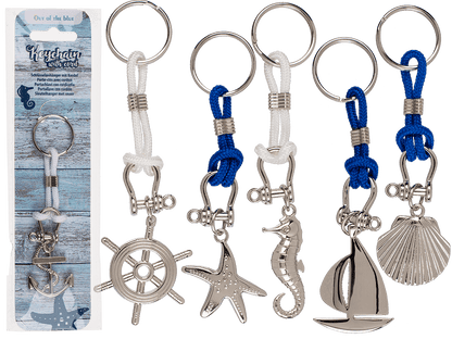 Metal keychain with cord, Maritime,