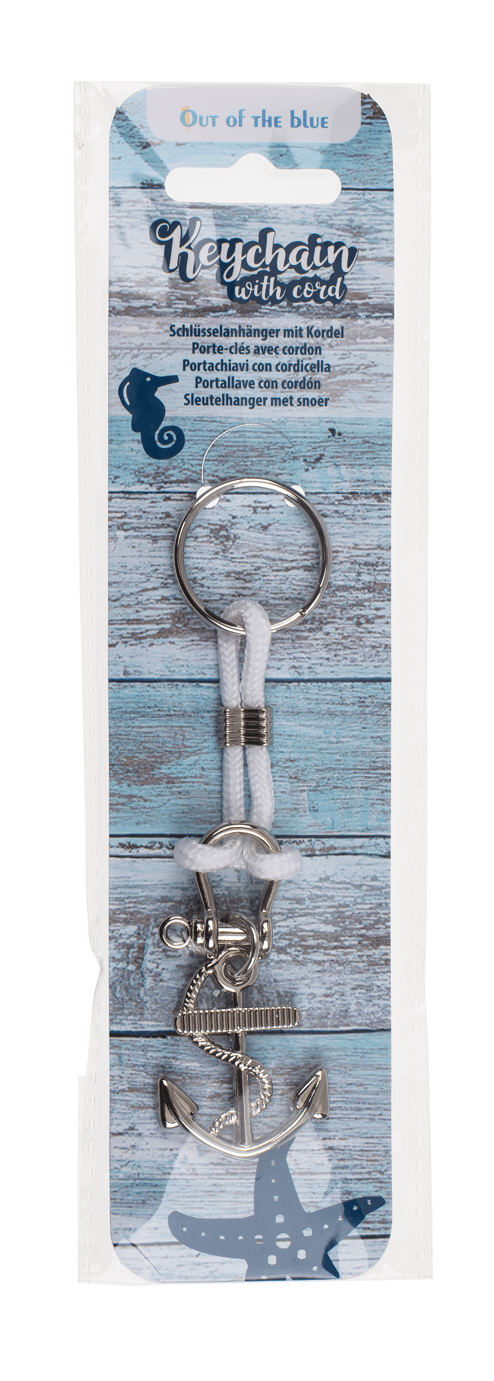 Metal keychain with cord, Maritime,