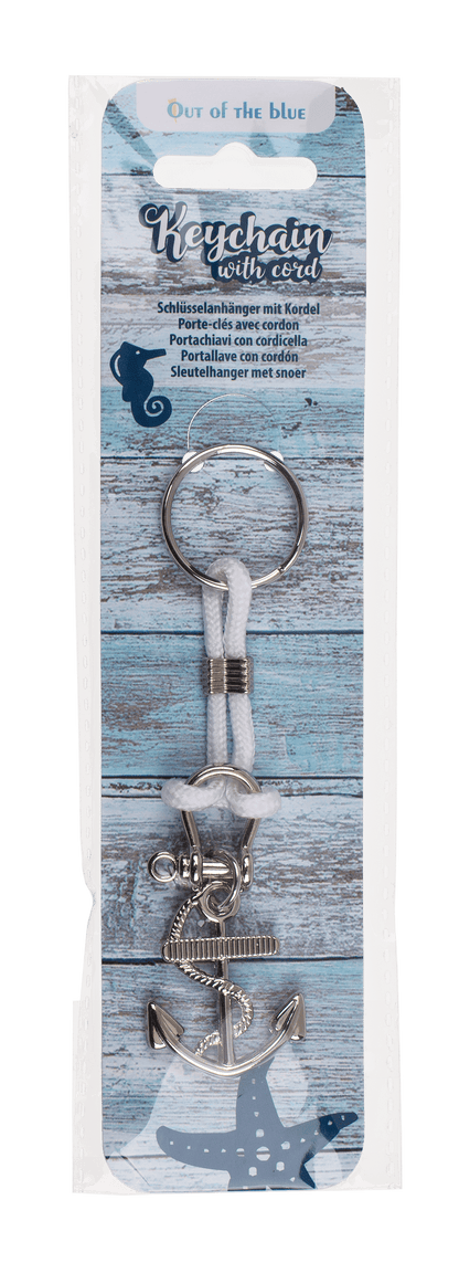 Metal keychain with cord, Maritime,