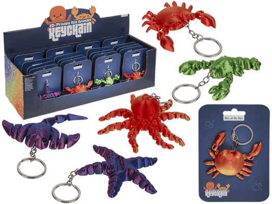 Metal keychain, 3D print Sea Animals,