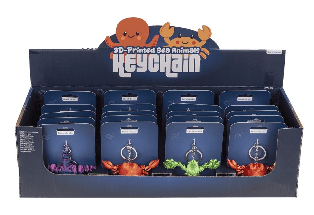 Metal keychain, 3D print Sea Animals,