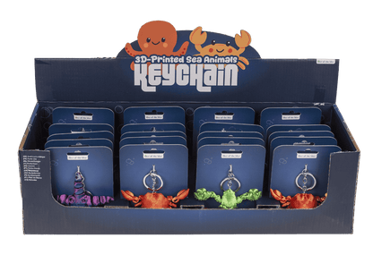 Metal keychain, 3D print Sea Animals,