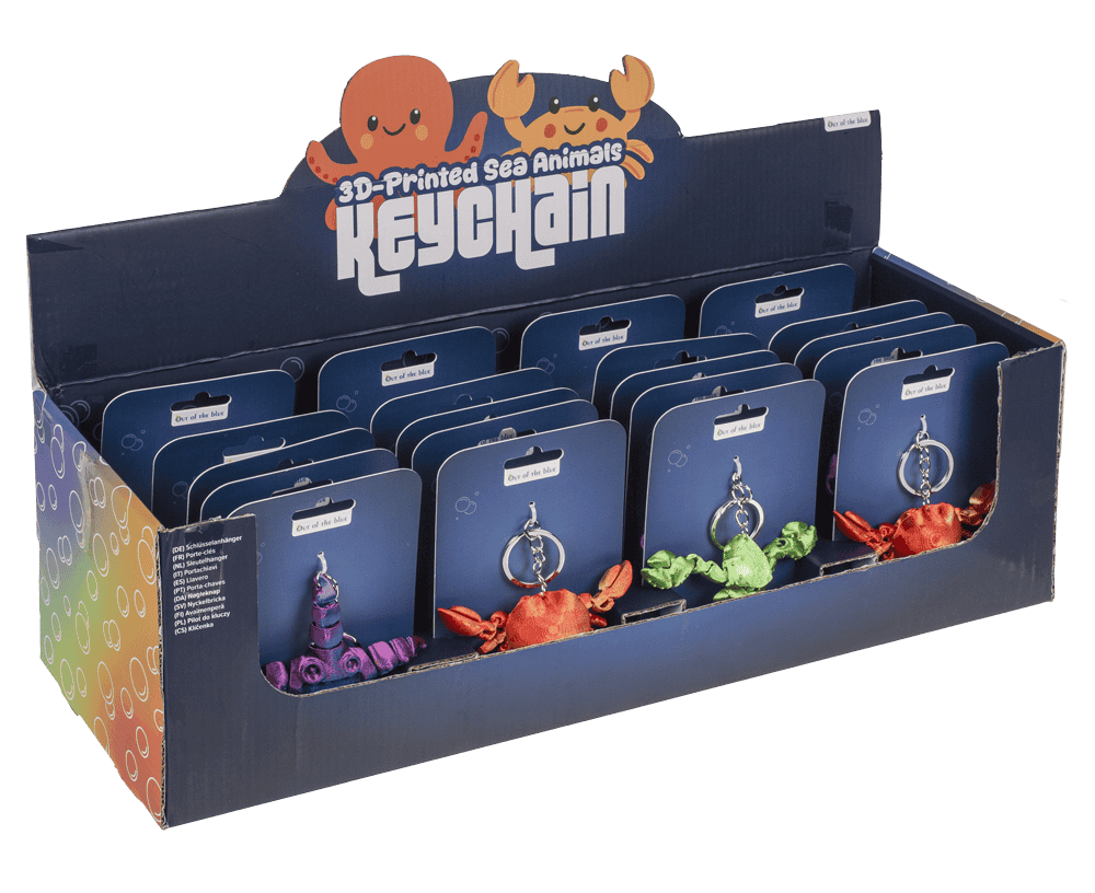 Metal keychain, 3D print Sea Animals,