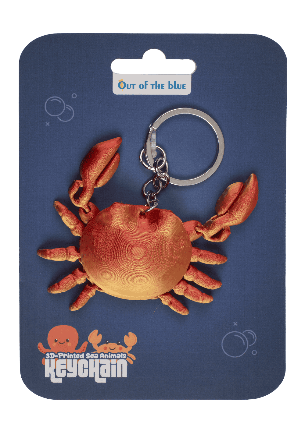 Metal keychain, 3D print Sea Animals,