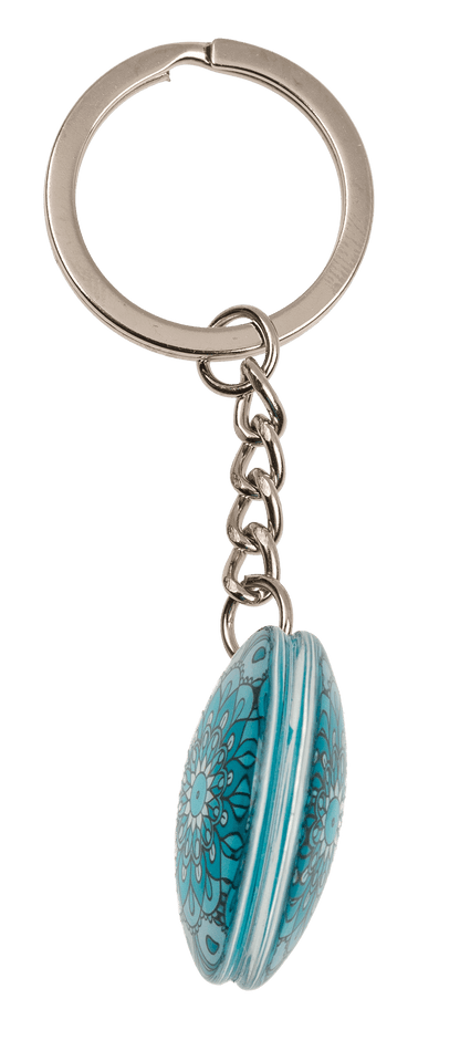 Double sided metal keyring, Mandala,