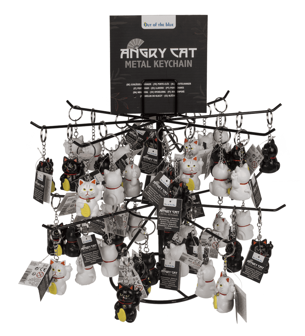 Metall-Schlüsselanhänger, Angry Cat,