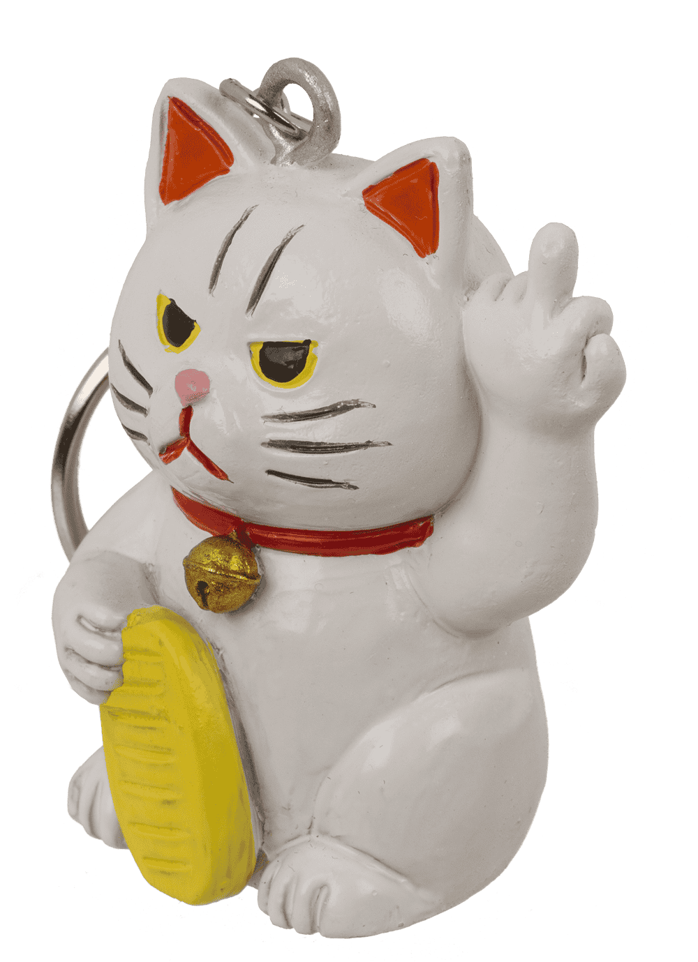 Metal keychain, Angry Cat,