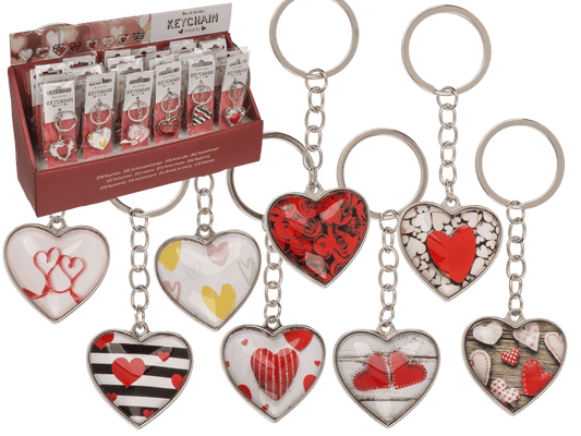 Metal keychain, Hearts,
