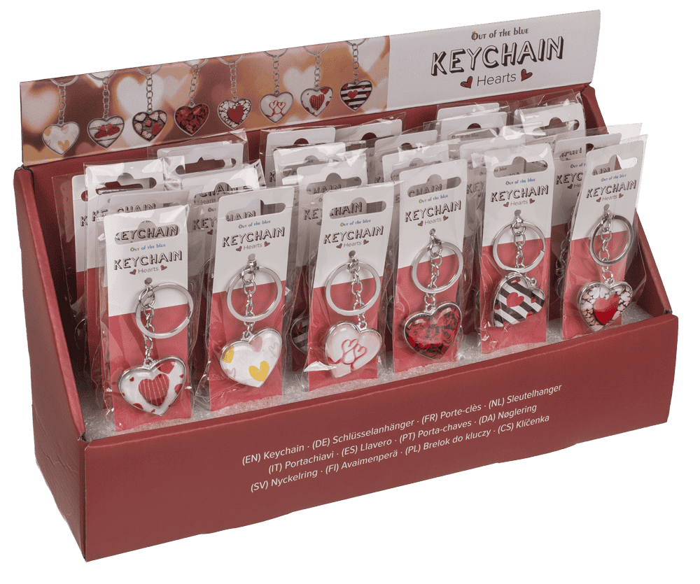 Metal keychain, Hearts,
