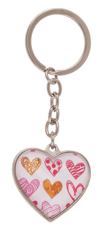 Metal keychain, Hearts,