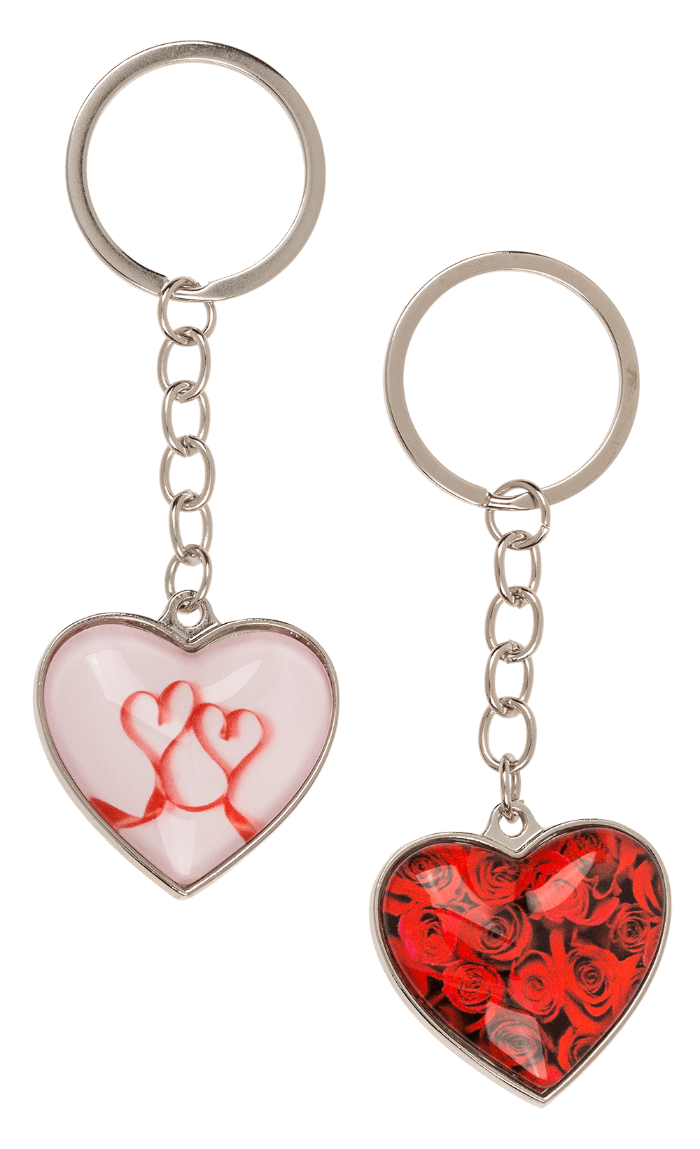 Metal keychain, Hearts,