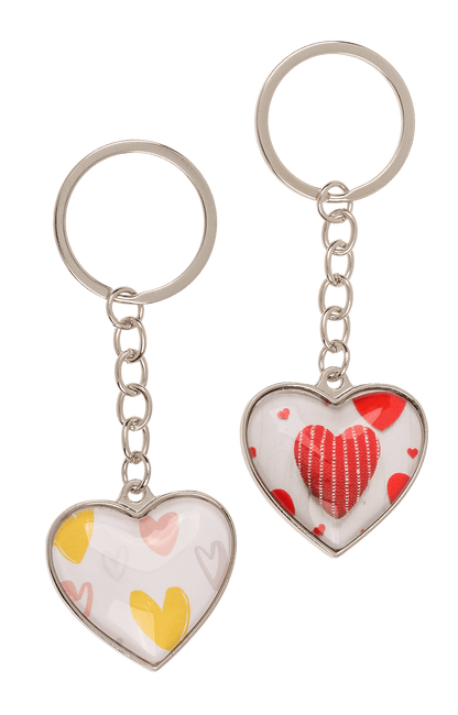 Metal keychain, Hearts,