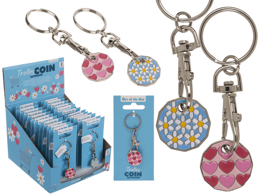 Metal Keychain with trolley Coin,