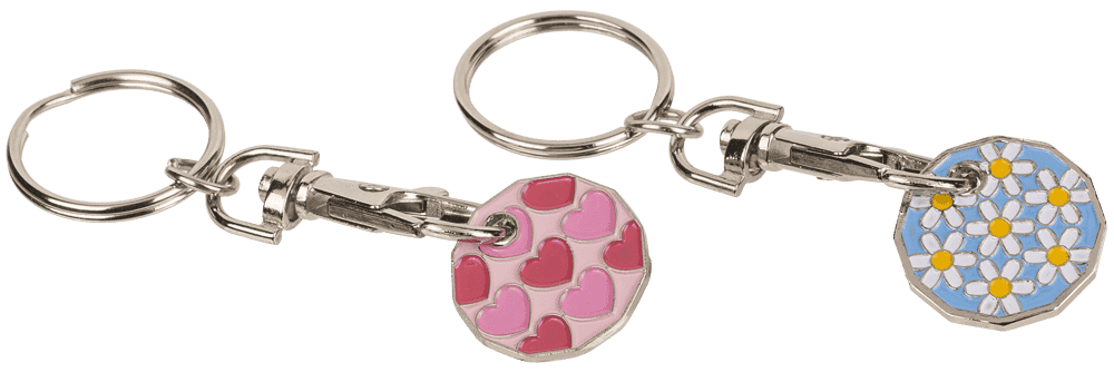 Metal Keychain with trolley Coin,