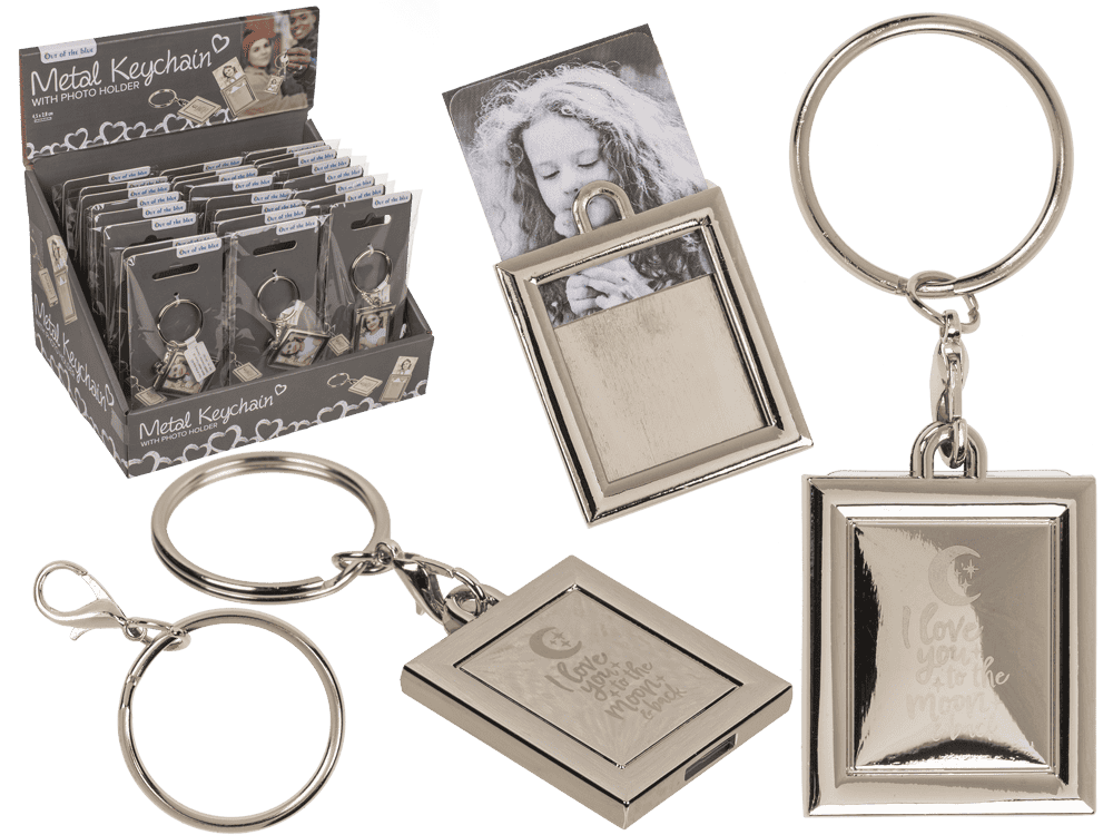 Metal keychain, with Photo Holder,