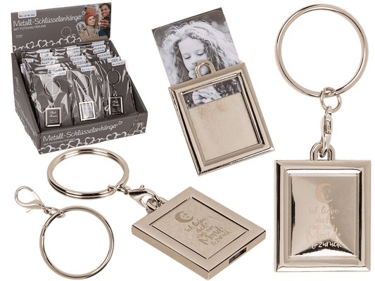 Metal keychain, with Photo Holder,
