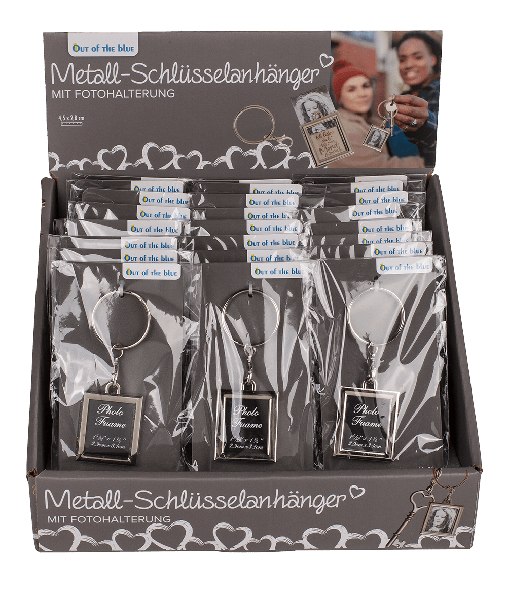 Metal keychain, with Photo Holder,