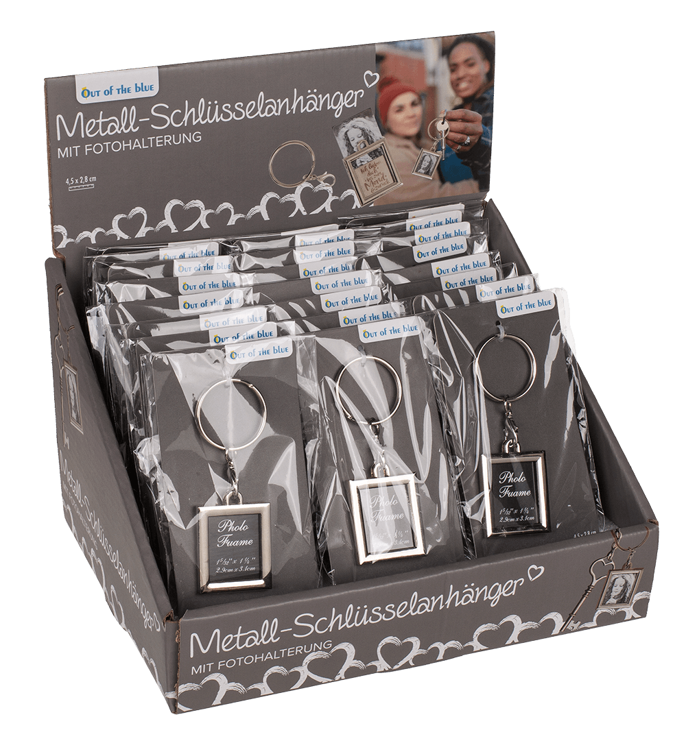 Metal keychain, with Photo Holder,