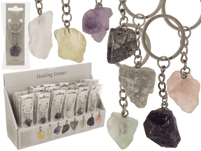 Metal keychain, Chakra Chystals,