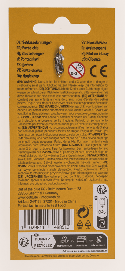 Metal keychain, Fast Food,