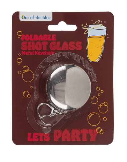 Metal keychain, foldable shot glass,