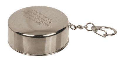 Metal keychain, foldable shot glass,
