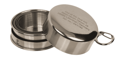 Metal keychain, foldable shot glass,