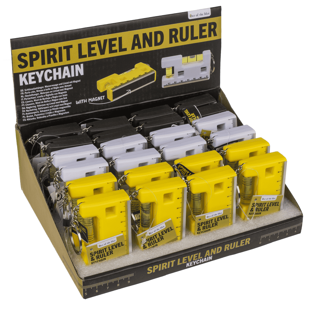 Metal keychain, Spirit Level and Ruler,