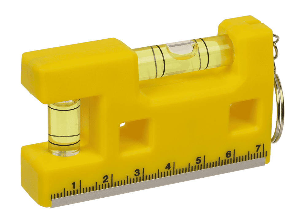 Metal keychain, Spirit Level and Ruler,