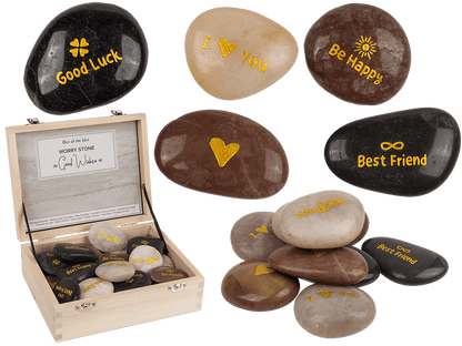 Worry stone with english wording,