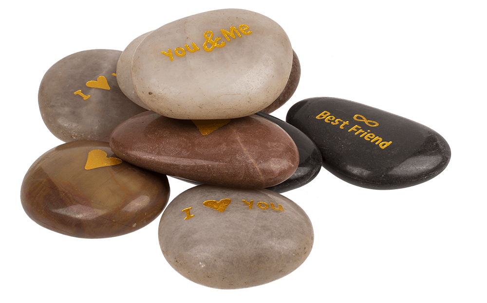 Worry stone with english wording,
