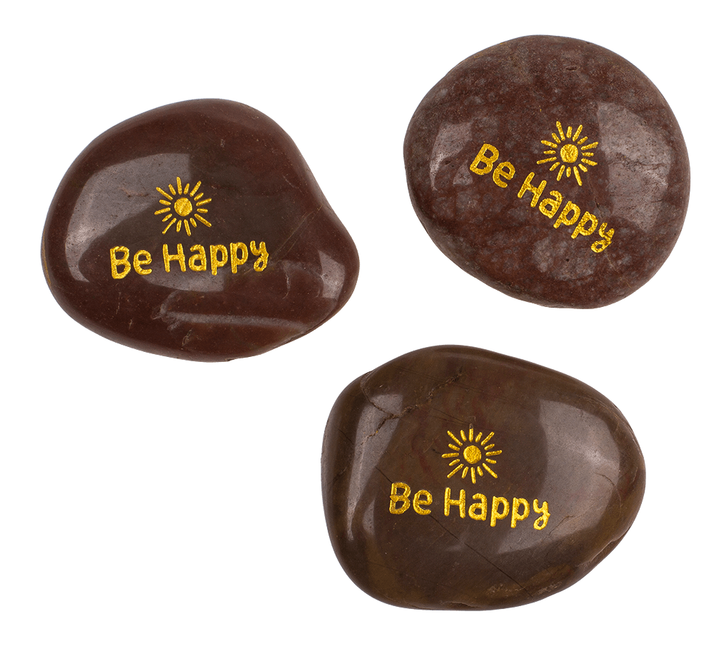 Worry stone with english wording,