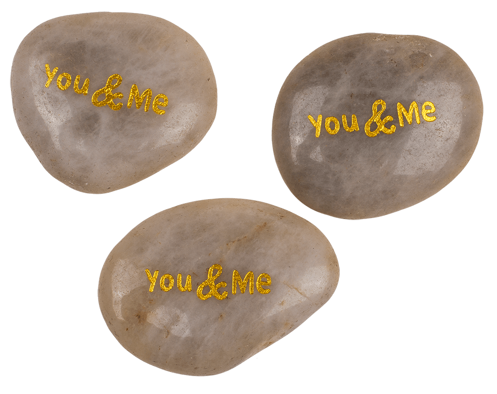 Worry stone with english wording,