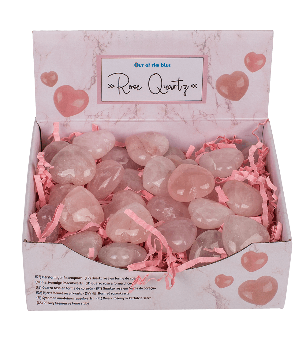 Heart shaped rose quartz,