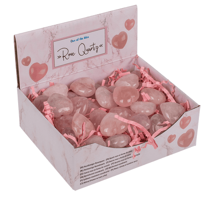 Heart shaped rose quartz,