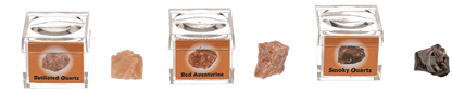 Mineral stones, in magnifying box with booklet,