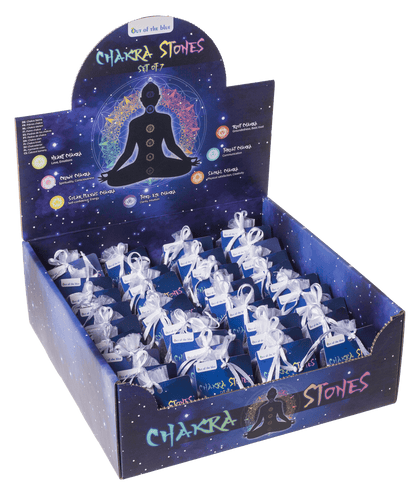 Chakra stones, set of 7 pcs in organza sachet,