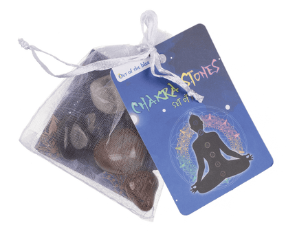 Chakra stones, set of 7 pcs in organza sachet,