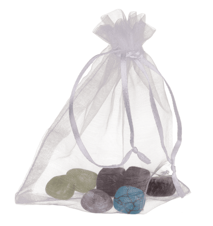 Chakra stones, set of 7 pcs in organza sachet,