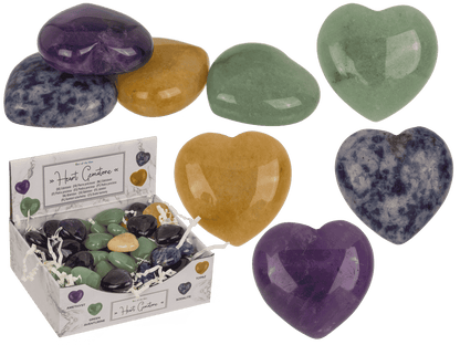 Gem stone, heart, 2,5 cm,