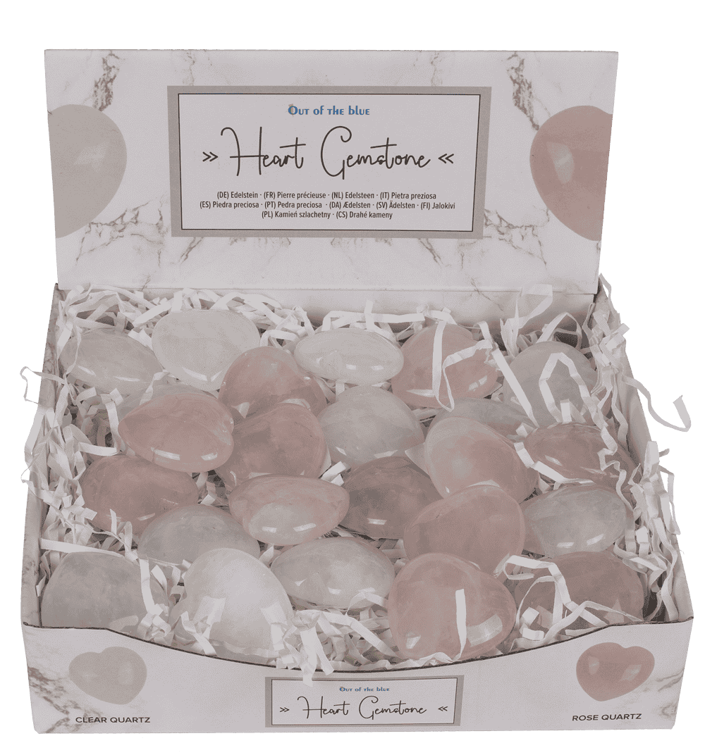 Gem stone heart, 4 cm,