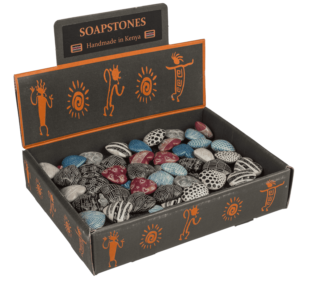 Soap Stones, Hearts, with engraving,