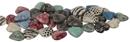 Soap Stones, Hearts, with engraving,