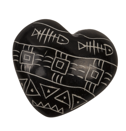 Soap Stones, Hearts, with engraving,