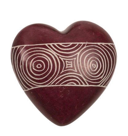 Soap Stones, Hearts, with engraving,