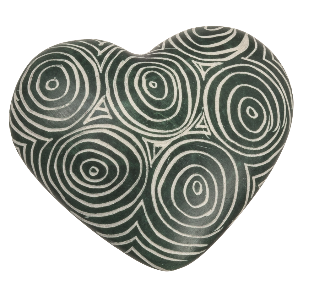 Soap Stones, Hearts, with engraving,