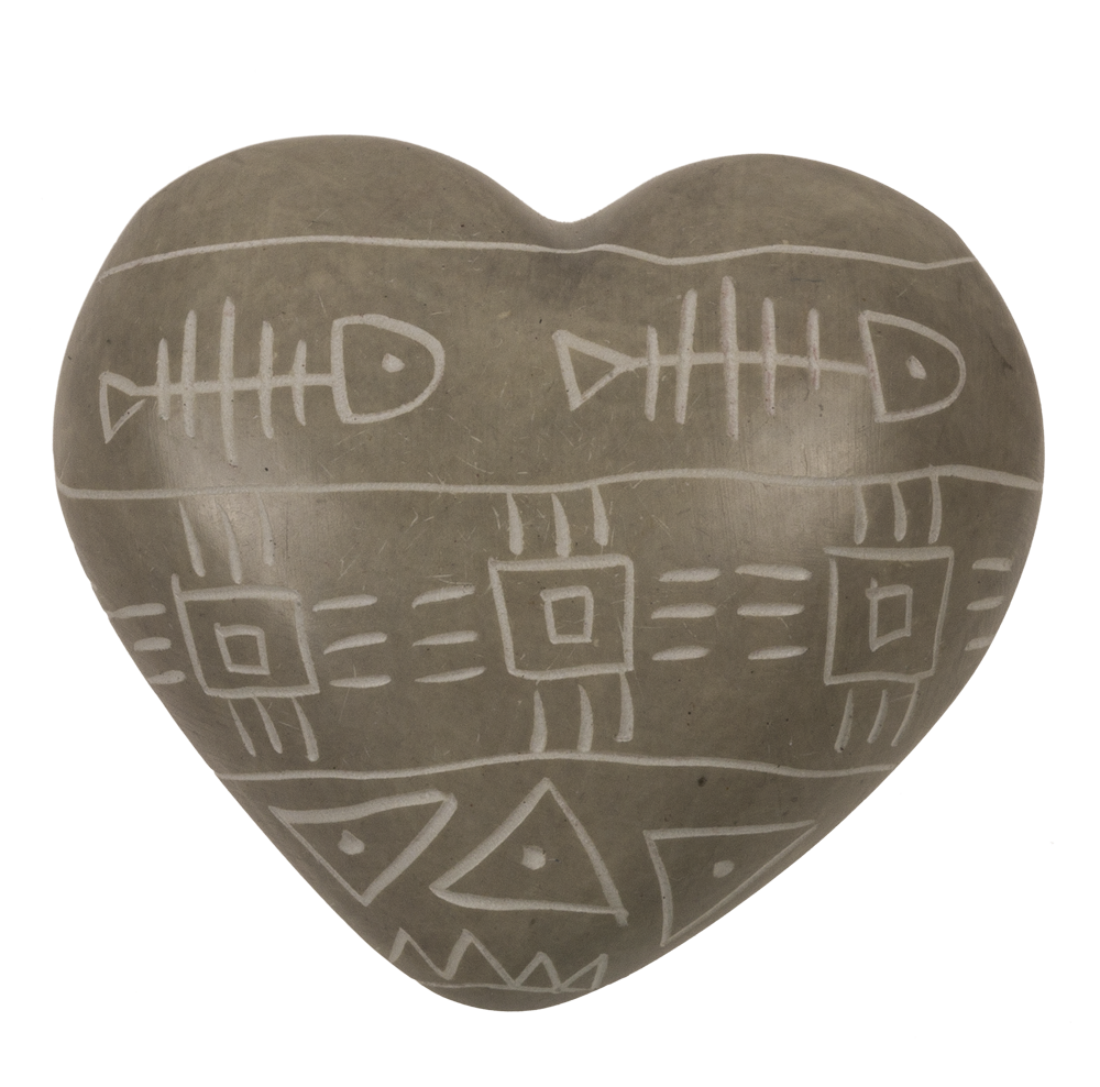 Soap Stones, Hearts, with engraving,