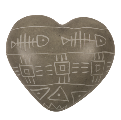 Soap Stones, Hearts, with engraving,